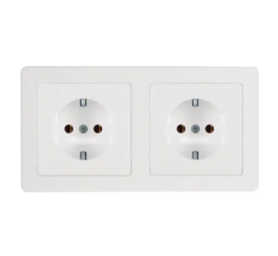 wandcontactdoos randaarde set 2-voudig compleet voorbedraad Q1 wit (47206089)