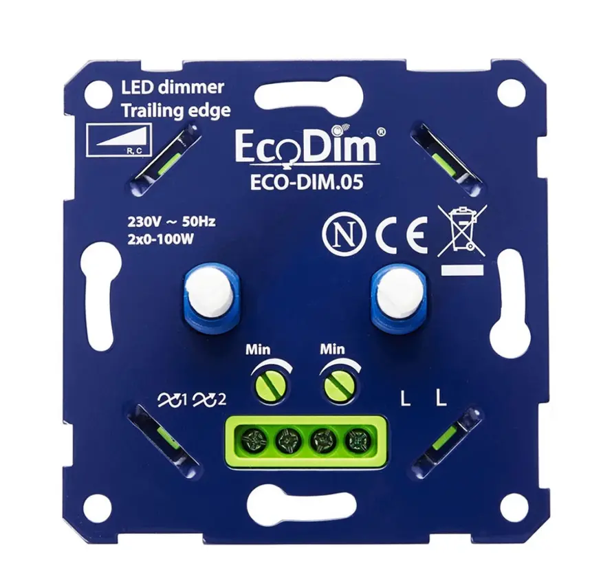 duo dimmer voor LED RC 2x 0 - 100 Watt (ECO-DIM.05)