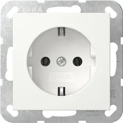 Gira wandcontactdoos randaarde schroefklemmen Systeem 55 wit glans (418003)