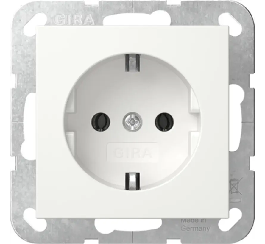 wandcontactdoos randaarde schroefklemmen Systeem 55 wit glans (418003)
