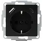 wandcontactdoos randaarde USB-A en USB-C met verhoogde aanraakbeveiliging HK07 Athenis zwart mat (297250007)