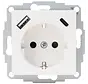 wandcontactdoos randaarde USB-A en USB-C met verhoogde aanraakbeveiliging HK07 Athenis helder wit glans (297229005)