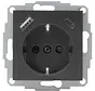 wandcontactdoos randaarde USB-A en USB-C met verhoogde aanraakbeveiliging HK07 Athenis antraciet (297215004)