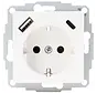 wandcontactdoos randaarde USB-A en USB-C met verhoogde aanraakbeveiliging HK07 Athenis arctic wit glans (297213002)
