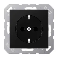 JUNG wandcontactdoos randaarde Safety+ A-range grafietzwart mat (A 1520 NBFKI SWM)