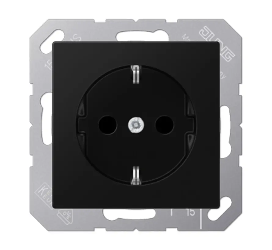 wandcontactdoos randaarde Safety+ A-range grafietzwart mat (A 1520 NBFKI SWM)