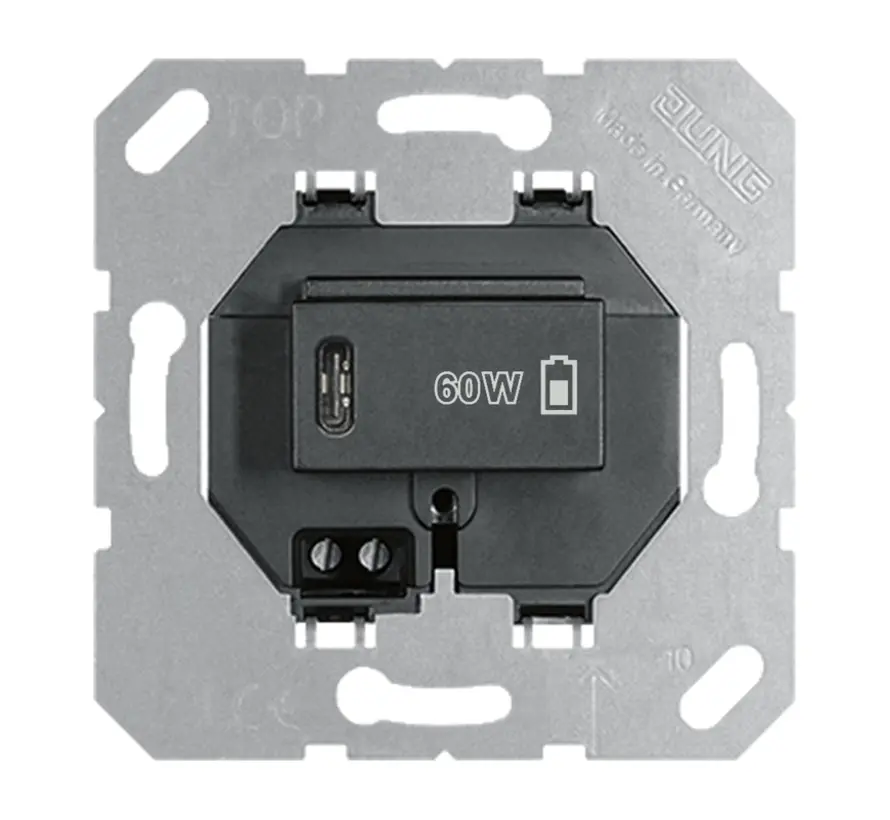 USB-lader type C met snellaadfunctie Power Delivery 60 Watt zwart glans (USB PD60 C SW)