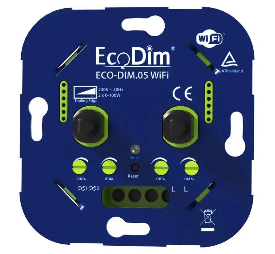 wifi duo LED dimmer RC 2x 0 - 100 Watt (ECO-DIM.05-WIFI)