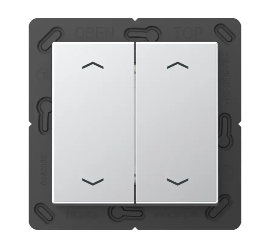 EnOcean draadloze wandzender 4-kanaals met pijlsymbolen A-range aluminium (ENO A 595 MP AL)