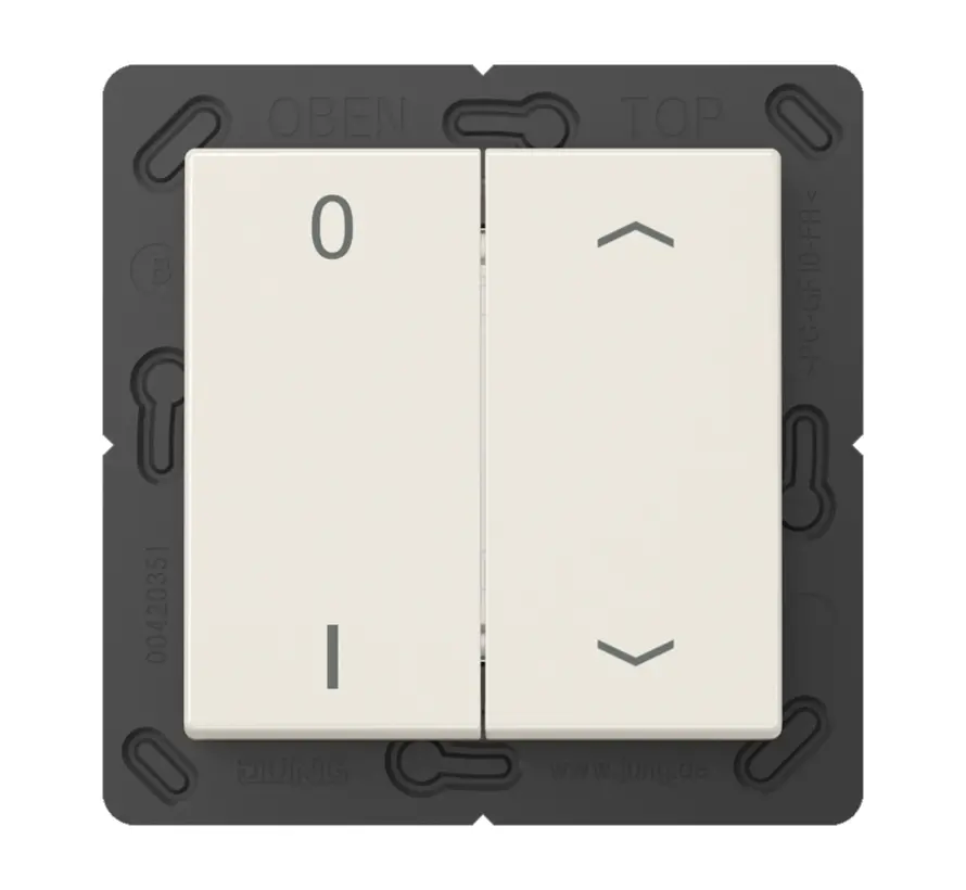 EnOcean draadloze wandzender 4-kanaals met 0-1 en pijlsymbolen A-range creme (ENO A 595 P01)