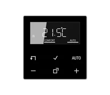 JUNG bedieningselement met display voor kamerthermostaat A-range zwart glans (A 1790 D SW)