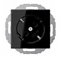 wandcontactdoos randaarde 45 graden A-range zwart (A 520-45 N SW)