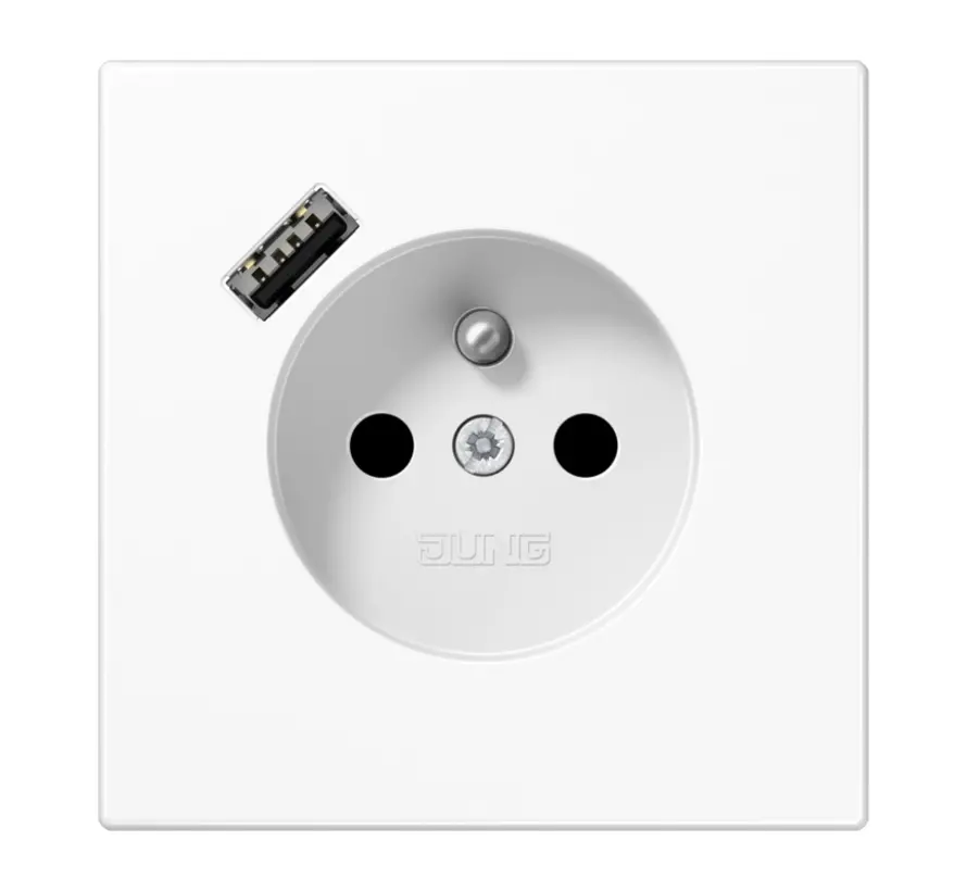 wandcontactdoos penaarde Safety+ met USB type A LS990 alpine wit (LS 1520 F-18 A WW)