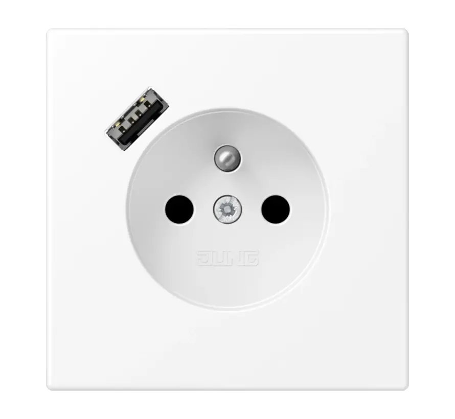 wandcontactdoos penaarde Safety+ met USB type A LS990 sneeuwwit mat (LS 1520 F-18 A WWM)