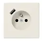 wandcontactdoos penaarde Safety+ met USB type A LS990 creme (LS 1520 F-18 A)