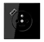 wandcontactdoos penaarde Safety+ met USB type A LS990 zwart glans (LS 1520 F-18 A SW)