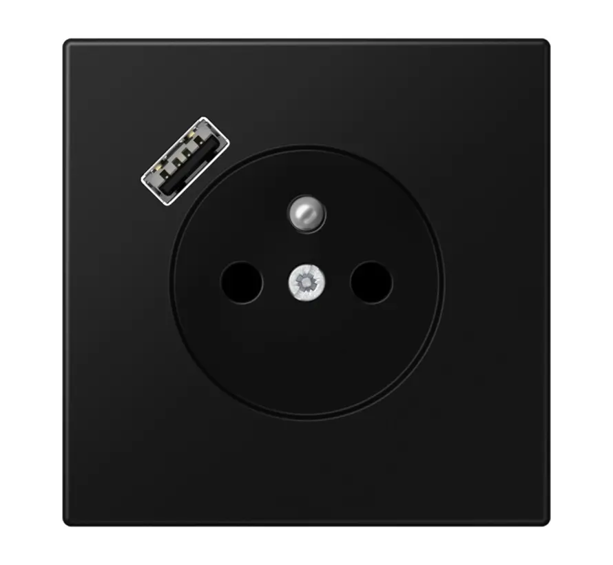 wandcontactdoos penaarde Safety+ met USB type A LS990 grafietzwart mat (LS 1520 F-18 ASWM)