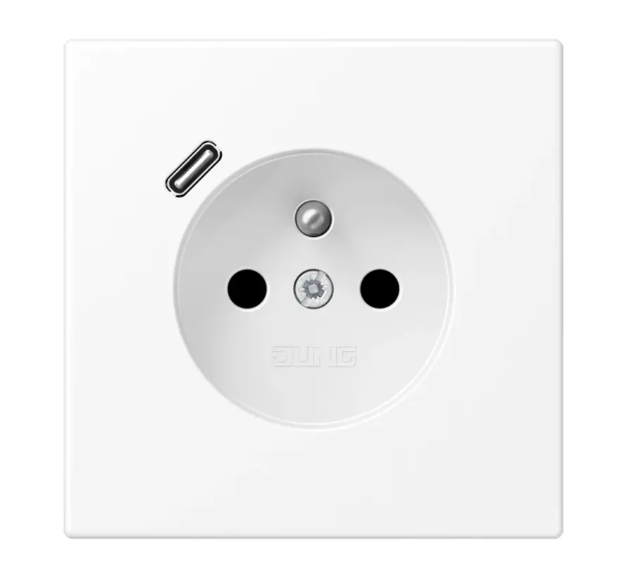 wandcontactdoos penaarde Safety+ met USB type C LS990 sneeuwwit mat (LS 1520 F-18 C WWM)