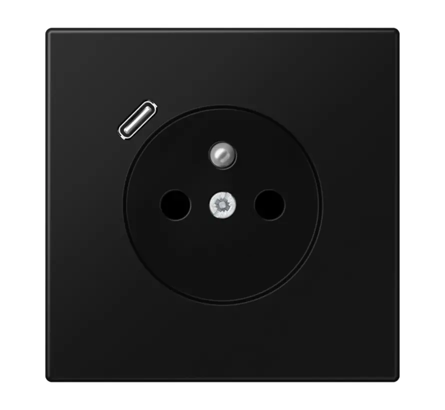 wandcontactdoos penaarde Safety+ met USB type C LS990 grafietzwart mat (LS 1520 F-18 C SWM)