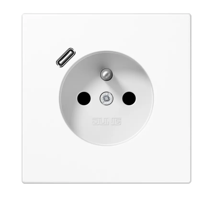 wandcontactdoos penaarde Safety+ met USB type C LS990 alpine wit (LS 1520 F-18 C WW)
