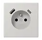 wandcontactdoos penaarde Safety+ met USB type A en C LS990 lichtgrijs (LS 1520 F-15 CA LG)