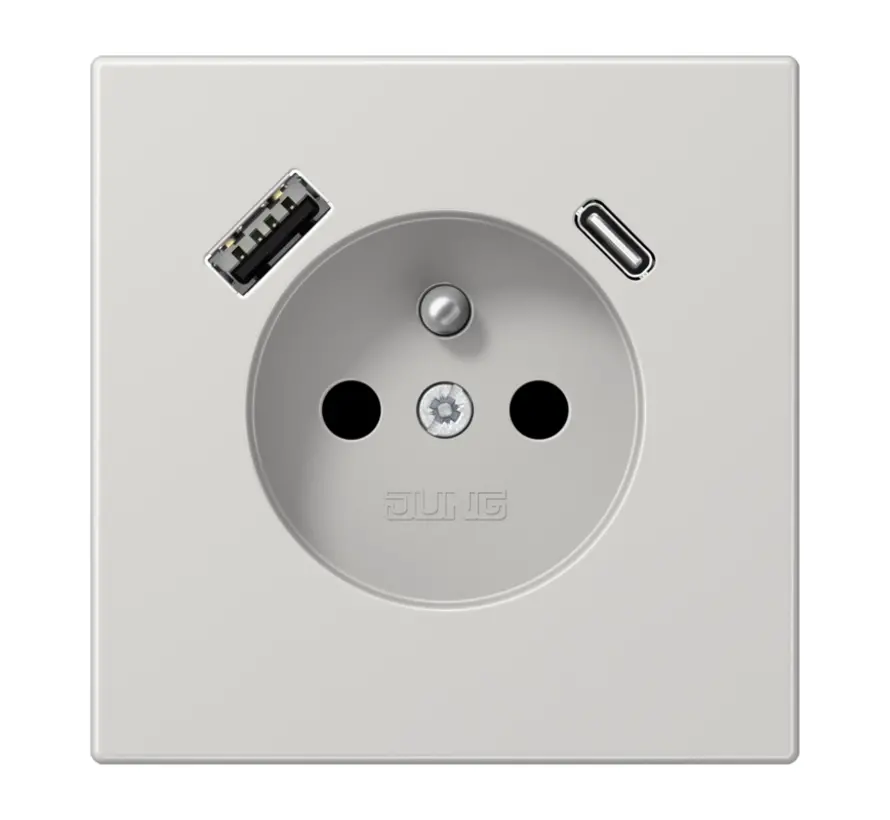 wandcontactdoos penaarde Safety+ met USB type A en C LS990 lichtgrijs (LS 1520 F-15 CA LG)