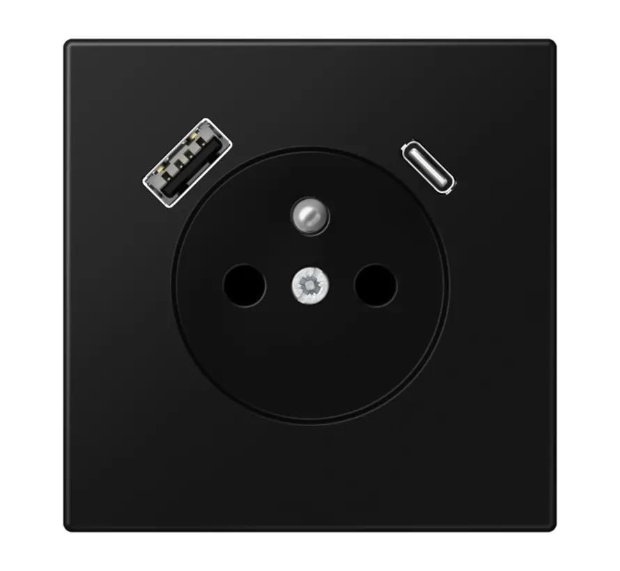 wandcontactdoos penaarde Safety+ met USB type A en C LS990 grafietzwart mat (LS 1520 F-15 CA SWM)