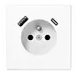wandcontactdoos penaarde Safety+ met USB type A en C LS990 alpine wit (LS 1520 F-15 CA WW)