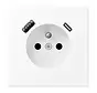 wandcontactdoos penaarde Safety+ met USB type A en C LS990 sneeuwwit mat (LS 1520 F-15 CA WWM)