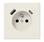 wandcontactdoos penaarde Safety+ met USB type A en C LS990 creme (LS 1520 F-15 CA)