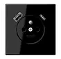 wandcontactdoos penaarde Safety+ met USB type A en C LS990 zwart glans (LS 1520 F-15 CA SW)
