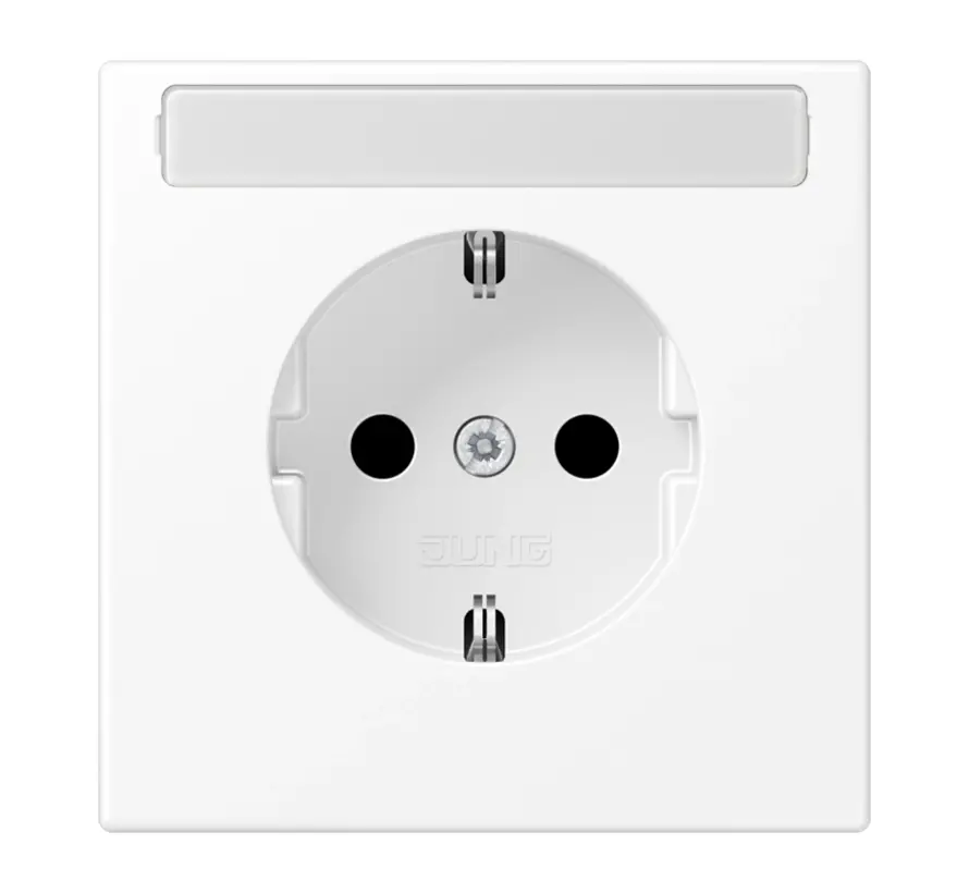 wandcontactdoos randaarde tekstvenster Safety+ LS990 sneeuwwit mat (LS 1520 NKINA WWM)