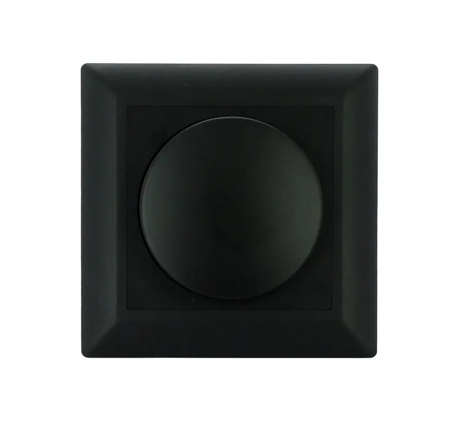 dimmerknop met centraalplaat en afdekraam zwart (ED-10002B)
