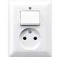 combinatie schakelaar/wandcontactdoos zonder randaarde AS500 alpine wit (AS 5546 EU WW)
