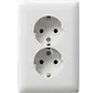 wandcontactdoos 2-voudig randaarde voor ovale 1,5 inbouwdoos Standaard 55 wit glans (078203)