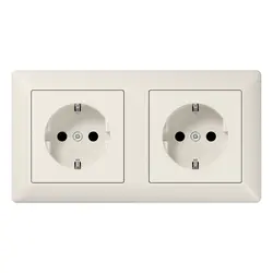JUNG wandcontactdoos 2-voudig voorbedraad voor duo-inbouwdoos AS500 creme (AS 1520-2)