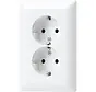 wandcontactdoos 2-voudig randaarde voor ovale 1,5 inbouwdoos AS500 alpine wit (AS 5015 WW)
