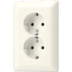JUNG wandcontactdoos 2-voudig randaarde voor ovale 1,5 inbouwdoos AS500 creme (AS 5015)