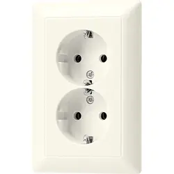 JUNG wandcontactdoos 2-voudig randaarde Safety+ voor ovale 1,5 inbouwdoos AS500 creme (AS 5015 KI)