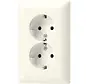 wandcontactdoos 2-voudig randaarde Safety+ voor ovale 1,5 inbouwdoos AS500 creme (AS 5015 KI)