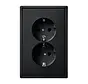 wandcontactdoos 2-voudig randaarde Safety+ voor ovale 1,5 inbouwdoos LS990 grafietzwart mat (LS 5015 KI SWM)