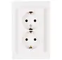 wandcontactdoos 2-voudig randaarde voor enkele inbouwdoos HK07 Athenis helder wit glans (929529008)