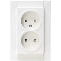 Kopp wandcontactdoos 2-voudig zonder randaarde Safety+ voor enkele inbouwdoos HK07 Athenis wit (950029005)