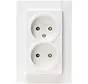 wandcontactdoos 2-voudig zonder randaarde Safety+ voor enkele inbouwdoos HK07 Athenis wit (950029005)