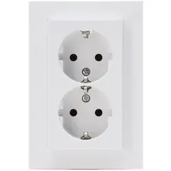 Kopp wandcontactdoos 2-voudig randaarde voor enkele inbouwdoos HK07 Athenis arctic wit glans (958213006)