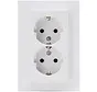 wandcontactdoos 2-voudig randaarde voor enkele inbouwdoos HK07 Athenis arctic wit glans (958213006)
