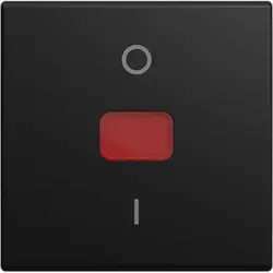 Busch-Jaeger schakelwip met groot rood controlevenster en opdruk 0–1 Balance SI zwart mat (2508-915)