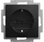 wandcontactdoos randaarde Balance SI zwart mat (20 EUCR-915)