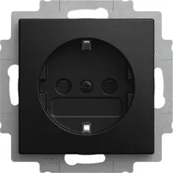 Busch-Jaeger wandcontactdoos randaarde kindveilig Balance SI zwart mat (20 EURB-915)