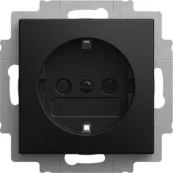 Busch-Jaeger wandcontactdoos randaarde Safety+ met LED-oriëntatieverlichting Balance SI zwart mat (20 EUCBLI-915)